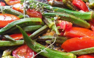 SAUTÉED FRESH OKRA WITH TOMATOES AND LEMON CONFIT